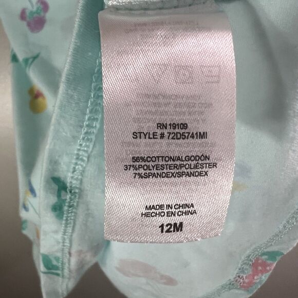 Disney Baby Girls Fit&Flare Dress, Light Blue w Minnie Mouse Cherry Pattern, 12M - Picture 5 of 5